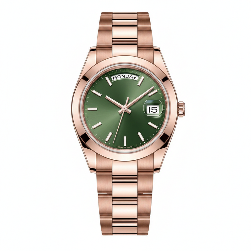 Rose Gold Automatic Calendar Watch