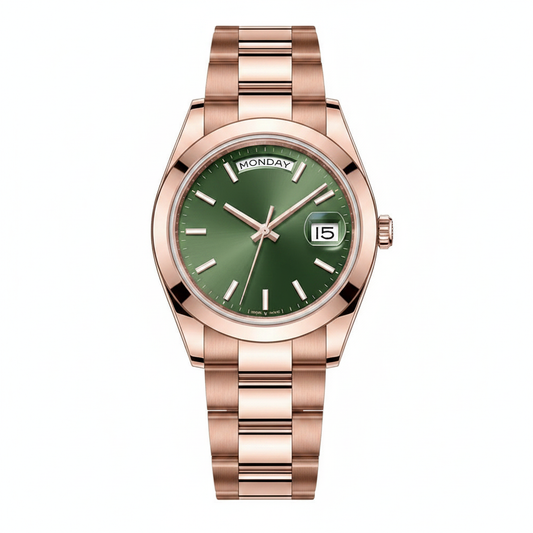 Rose Gold Automatic Calendar Watch