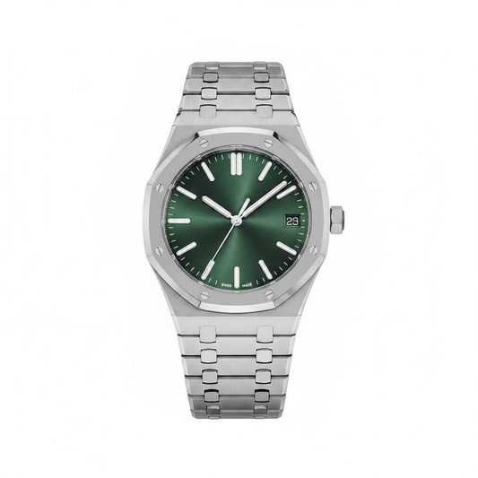 Men's Stainless Steel Green Dial Watch
